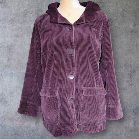 J. Jill Heritage Collection Cord Coat Petite Medium - Picture 3 of 6